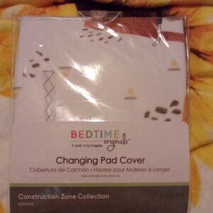 Bedtime Originals Construction Zone Changing Pad Cover White/Trucks New